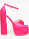 Din material textil Sandale Fuchsia