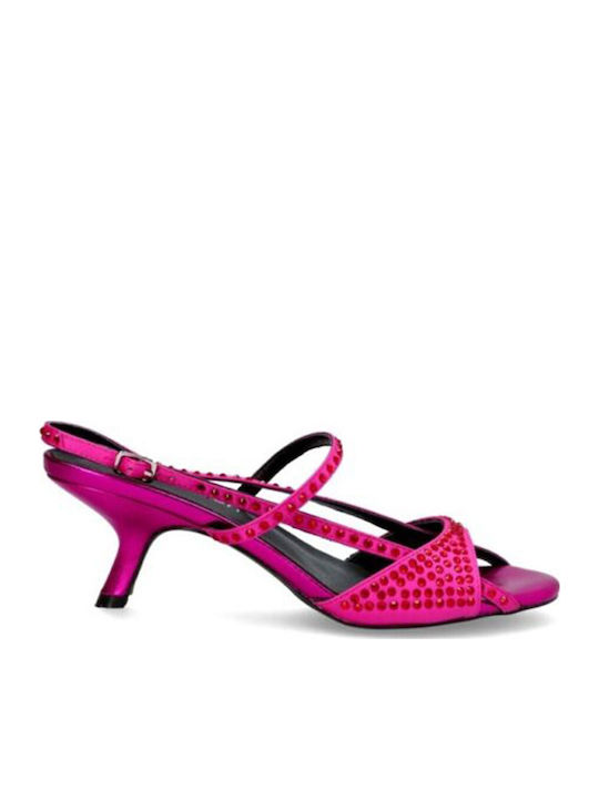 Sandalen mit Strass Fuchsie