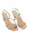 Leder Sandalen Anatomisch mit Strass Gold