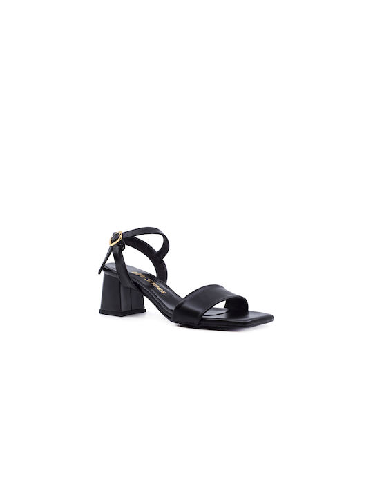 Lifeshoes Leder Damen Sandalen Anatomisch in Schwarz Farbe