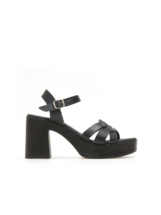 Shoelover Leather Women's Sandals Black NK-1213