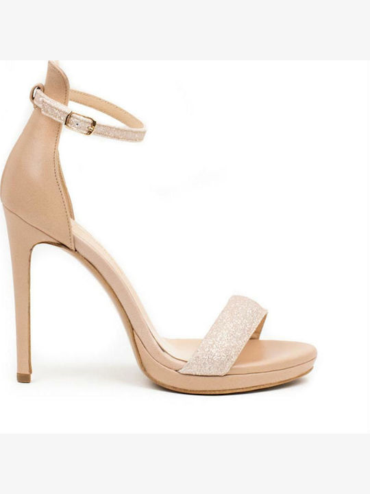 Leder Sandalen Beige