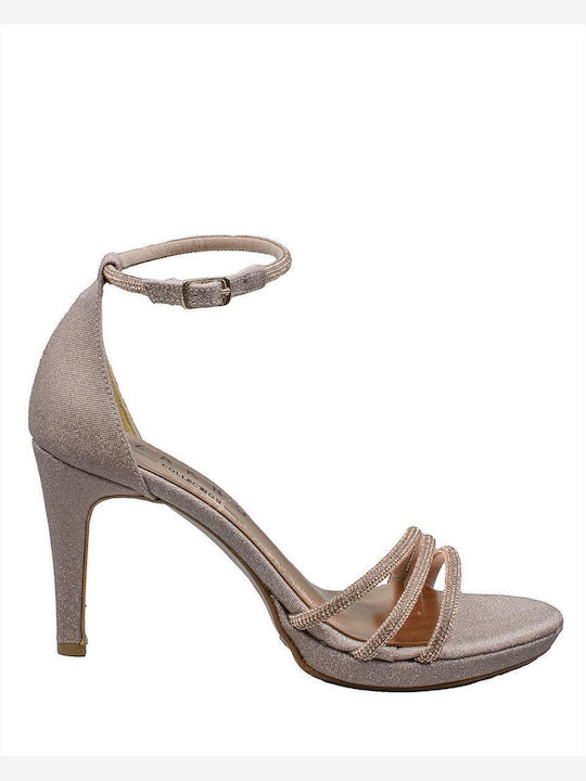 Sandalen mit Strass Rosa