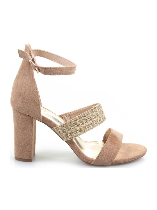 Fshoes Suede Sandals Tabac Brown