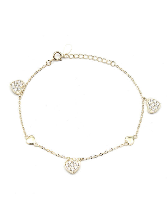 Nire Bracelet with design Heart made of Silver Gold Plated