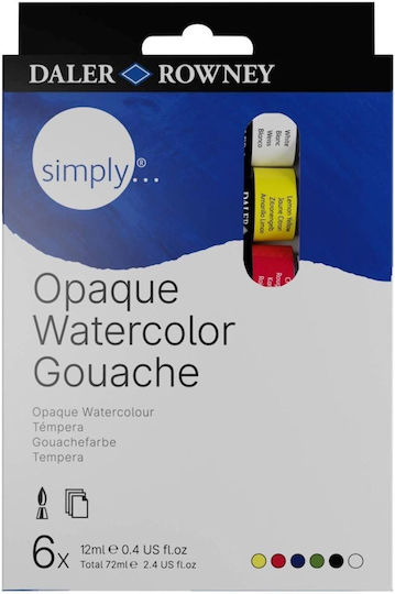 Daler Rowney Tempera Paints Multicolour in Tube 12ml 6pcs