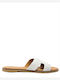 Leder Flache Sandalen für Damen in Gray Farbe