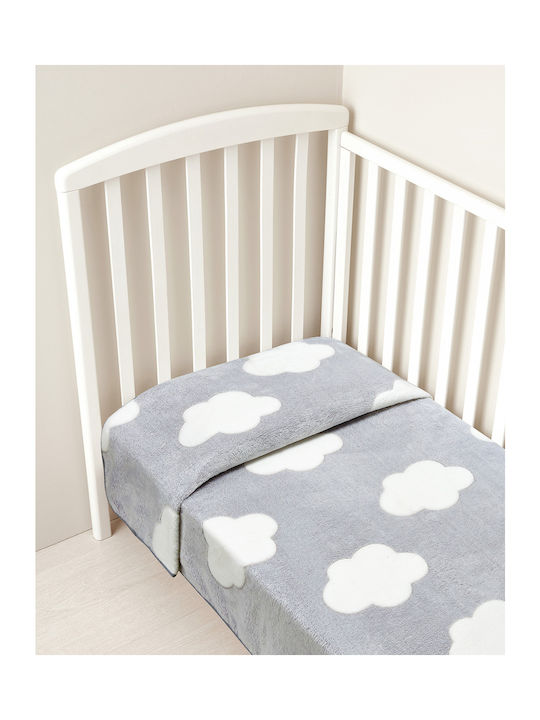Prenatal Κουβέρτα Κούνιας Βελουτέ Γκρι 110x140εκ.