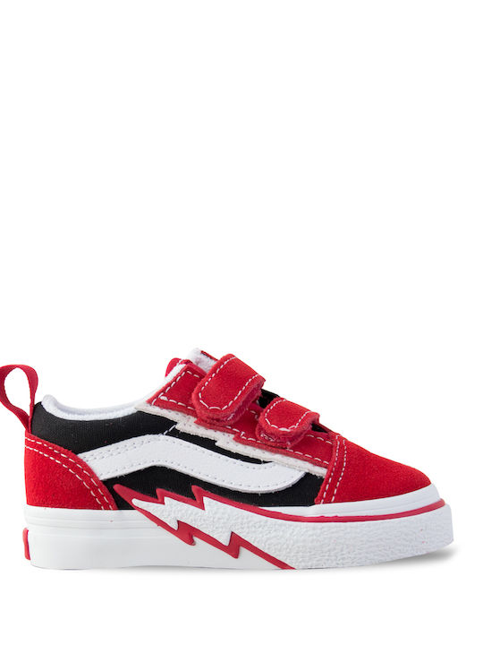 Vans Old Skool OLD SKOOL V Kids Sneakers with Scratch Red