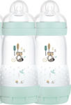 Mam Set aus Plastikflaschen Easy Start Gegen Koliken mit Silikonsauger für 2+ Monate Turquoise 260ml 2Stück