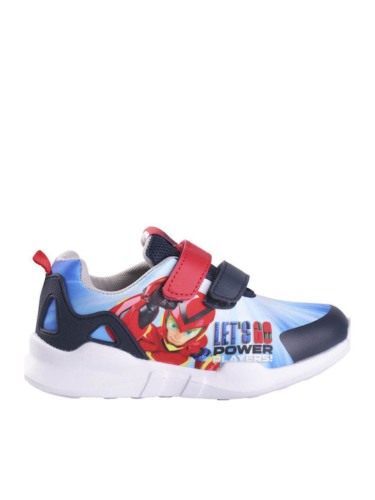 Power Players Kids Sneakers with Hoop & Loop Closure Light Blue