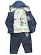 Kids' Set with Pants Winter 3pcs Blue Minnie Mouse