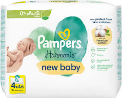 Pampers Harmonie Baby Wipes without Alcohol & Fragrance 4x46pcs