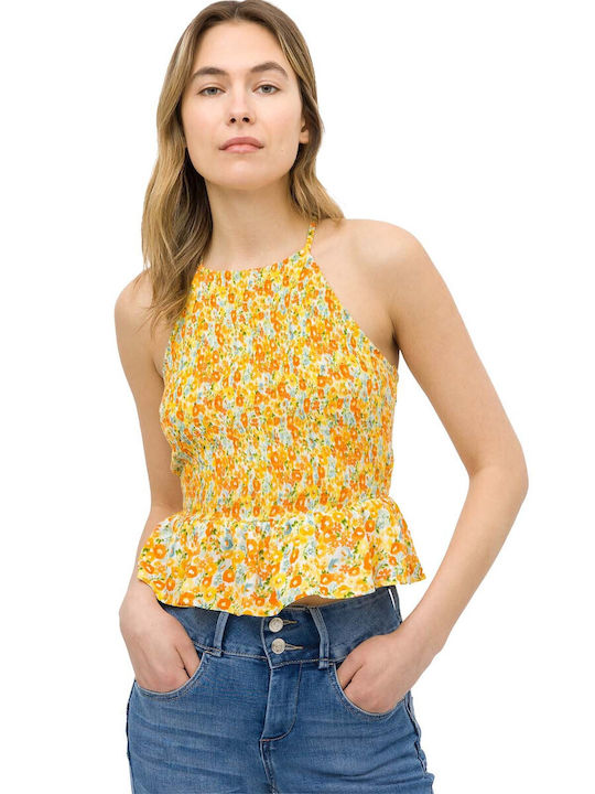 Tiffosi Women's Summer Blouse Sleeveless Orange