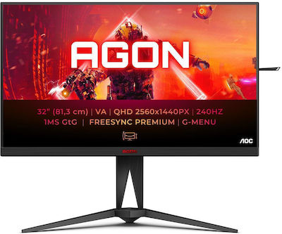 AOC Agon AG325QZN VA HDR Gaming Monitor 31.5" QHD 2560x1440 240Hz με Χρόνο Απόκρισης 1ms GTG