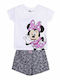 Παιδικό Σετ με Σορτς Καλοκαιρινό 2τμχ Λευκό Minnie Mouse