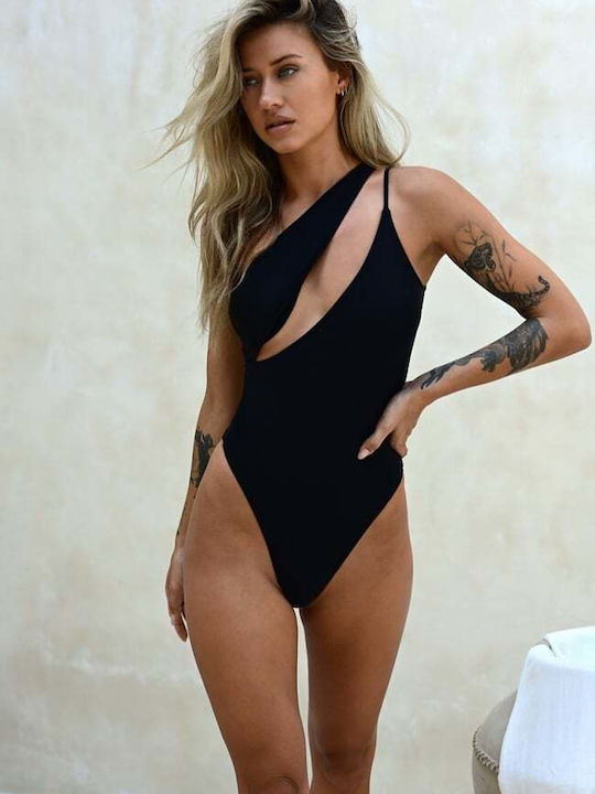 One Piece Swimsuit with Removable Padding Black
