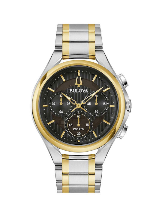 Bulova Curv Uhr Chronograph Batterie mit Silber Metallarmband