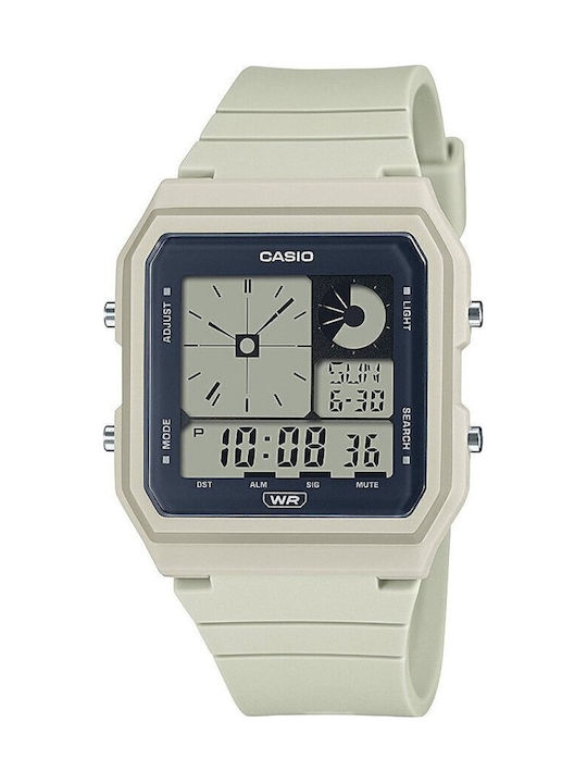 Casio Digital Herrenuhr Batterie mit Weiß Kauts...