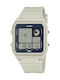 Casio Digital Men's Watch Battery with White Rubber Strap
