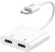 Remax RL-LA11a Μετατροπέας USB-C male σε USB-C 2x female Λευκό 1τμχ