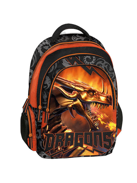 Graffiti Dragon 3 School Bag Backpack Elementary, Elementary in Orange color 27lt