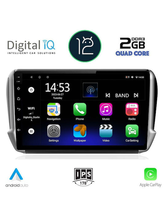 Digital IQ Ηχοσύστημα Αυτοκινήτου για Peugeot (Bluetooth/USB/AUX/GPS) με Οθόνη Αφής 10.1"