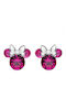 Minnie Mouse Disney Υποαλλεργικά Παιδικά Σκουλαρίκια Καρφωτά με Πέτρες από Ασήμι