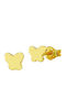 Xryseio Kids Earrings Studs Butterflies from Gold 9K