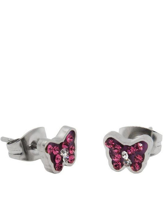 Piercing.gr Hypoallergenic Kids Earrings Studs Butterflies from Steel