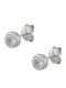 White Gold Studs Kids Earrings with Stones 9K