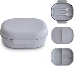 Mushie Kids Set Lunch Plastic Box Gray