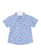 Kids Striped Shirt Short Sleeve Light Blue