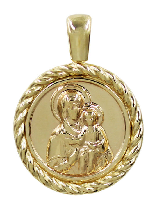 Roloi Kaliamanis Pendant Kids Talisman with the Virgin Mary made of Gold 14K PM1219
