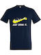 kirikoko Just Drink It Beer Lover T-shirt Μπλε Βαμβακερό