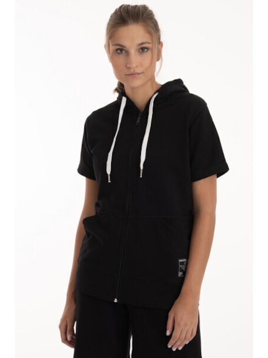 Women's Sweatshirt Jacket Hooded Black