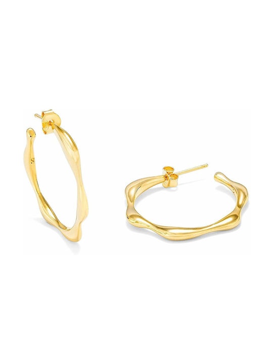 Secrecy Earrings Hoops made of Silver Gold Plated