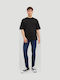 Men's Elastic Jeans Pants With Slim Baggy Fit Blue