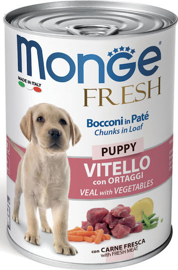 Monge Wet Food for Puppies in Cans with Calf and Vegetables 400gr
