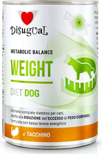 Disugual Weight Wet Food Dogs in Cans Diet with Turkey Diet, Grain-Free 400gr