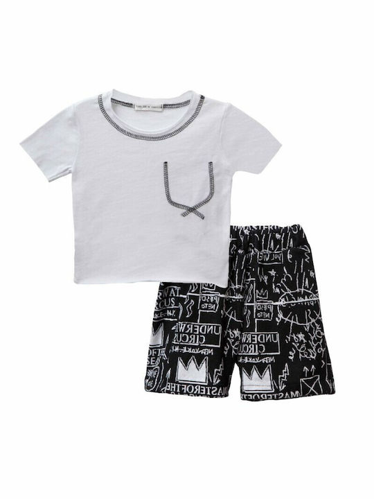 Two In A Castle Kids Set with Shorts Summer 2pcs White