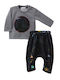 Two In A Castle Kids Set with Pants Winter 2pcs Gray