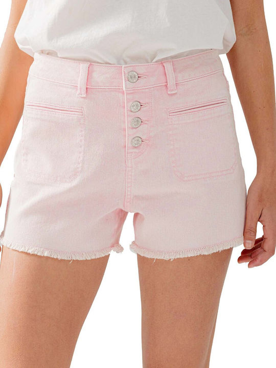 C'est Beau La Vie Women's Jean High-waisted Shorts Pink