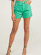 BSB Women's Jean High-waisted Shorts Green