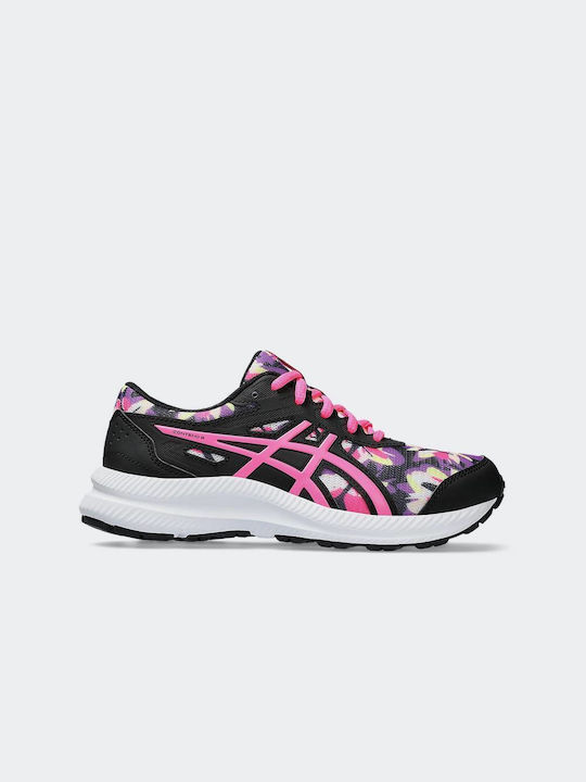 ASICS Αθλητικά Παιδικά Παπούτσια Running Contend 8 Print Gs Black / Hot Pink