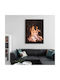 Close-Up of a Fire on Black Background Painting on Canvas 40x50cm
