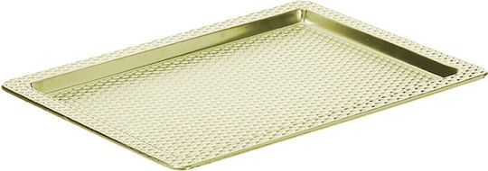 Inart Platou Decorativ Metalic Auriu 1buc 32x23x2buc