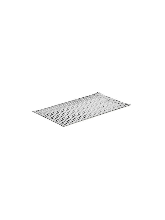Inart Διακοσμητική Πιατέλα Μεταλλική Ασημί 31x18x2εκ.