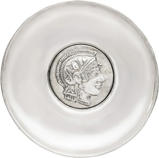 Savvas Design Dekorative Platte Rund Silber Silber 1Stück 12x12x1cm