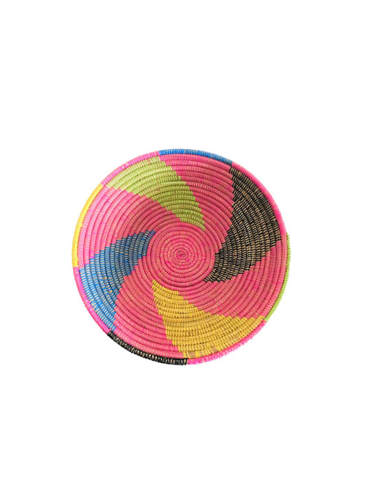 Dekorative Platte Rund Korbweide Mehrfarbig 1Stück 43x43cm
